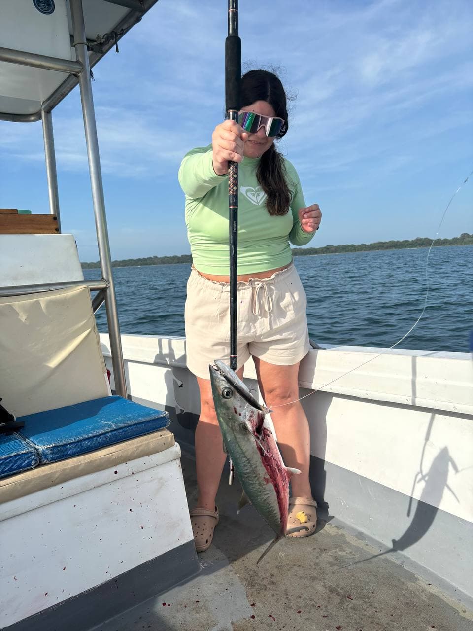 Angler with a King mackerel catch near Tortuguero